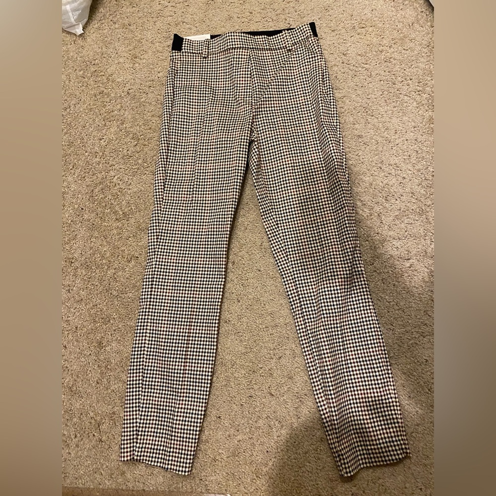 H&M plaid slacks, regular waist, super stretch, size women’s US 4